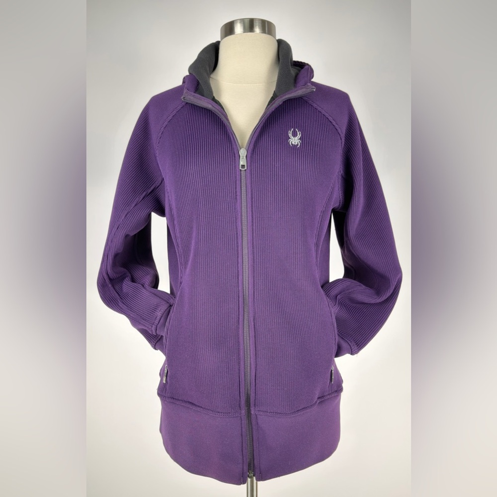 SPYDER Endure Core Sweater Women’s Jacket Purple Knit Fleece Full Zip Gorpcore L